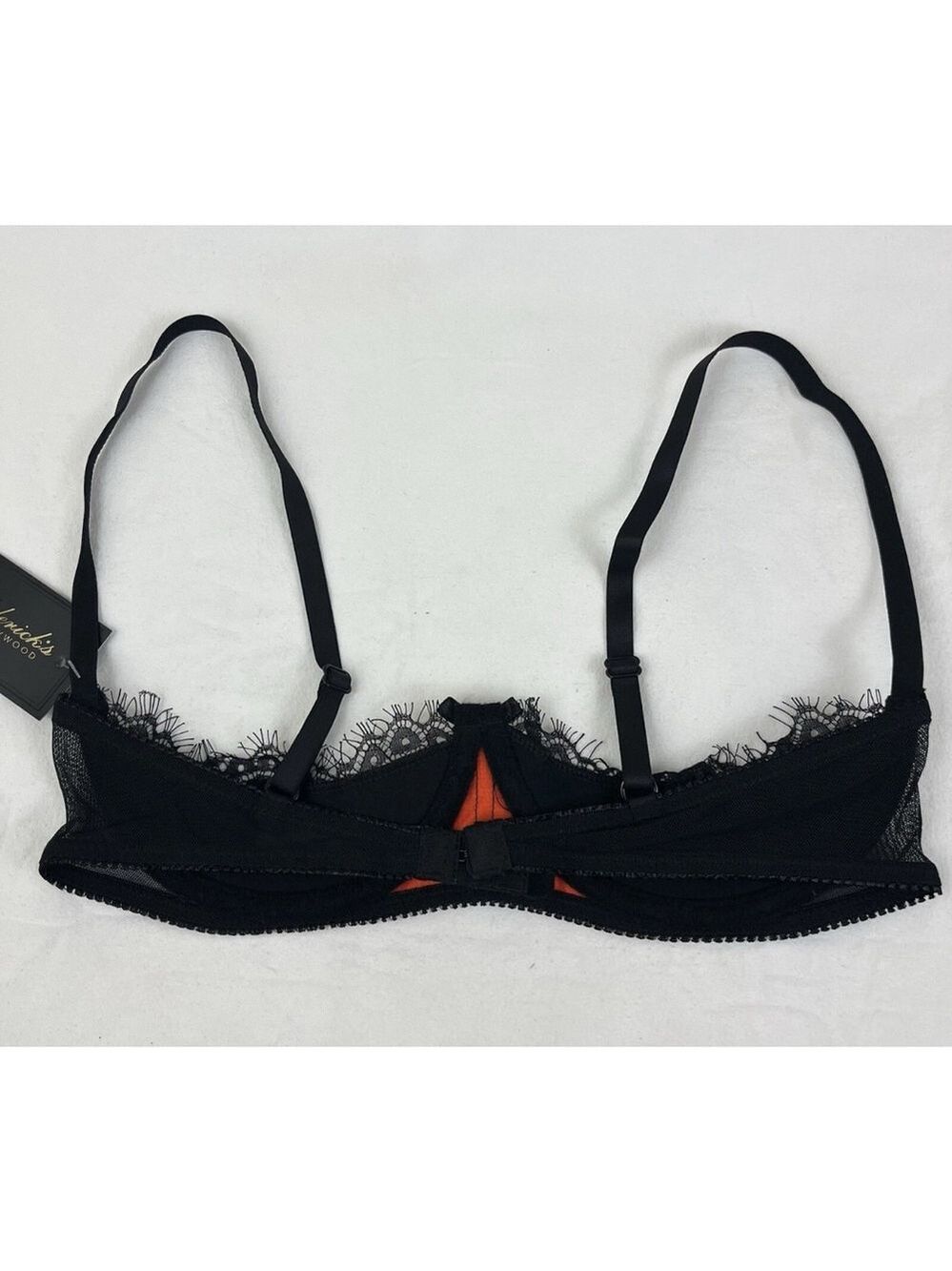 Frederick’s of Hollywood Orange & Black Lace Underwire Bra NWT Size 12 - Picture 3 of 9